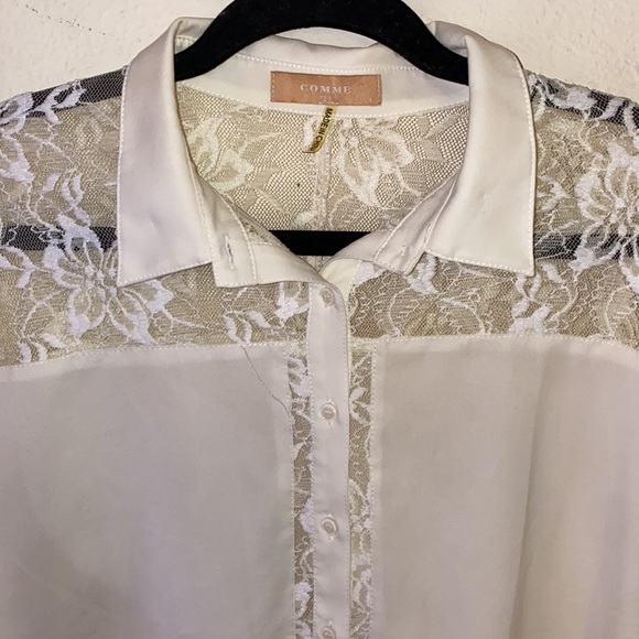 Comme USA lace button down blouse - Picture 5 of 11